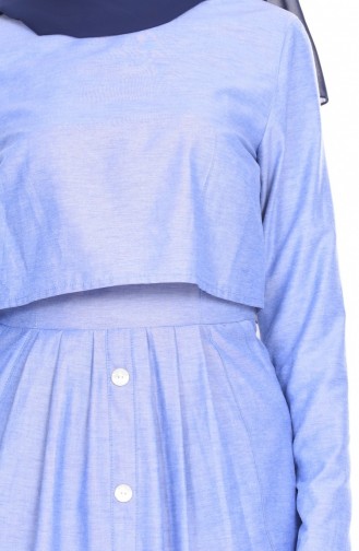 Light Blue Hijab Dress 4059-08