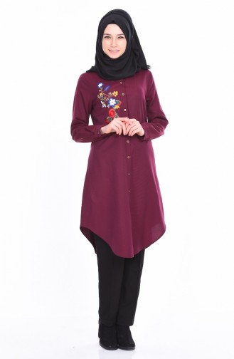 Embroidered Tunic 6224-01 Plum 6224-01