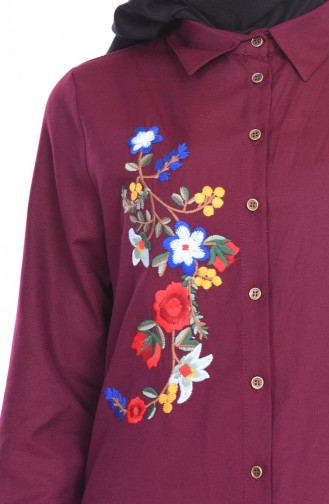 Embroidered Tunic 6224-01 Plum 6224-01