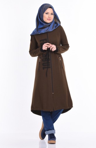 Cape aus Filz mit Reißverschluss 6443-05 Khaki Grün 6443-05