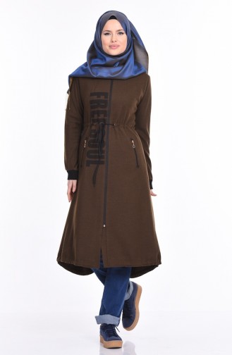 Cape aus Filz mit Reißverschluss 6443-05 Khaki Grün 6443-05