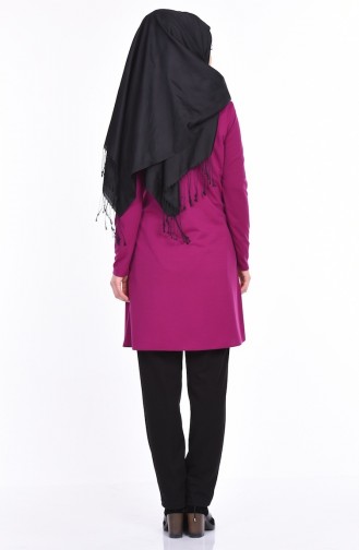 Boncuk İşlemeli Tunik 2848-05 Mürdüm