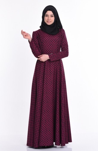 Fuchsia Hijab Dress 7063-02
