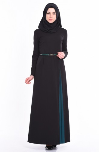 Smaragdgrün Hijab Kleider 2648-02