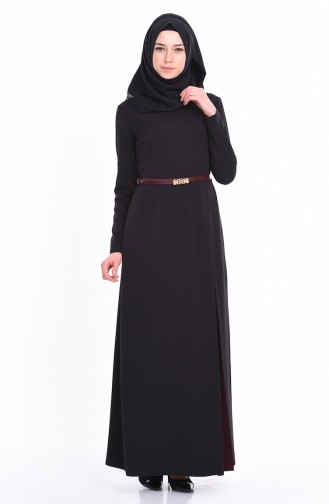 Claret Red Hijab Dress 2648-04