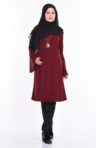 İspanyol Kol Tunik 4016-03 Bordo