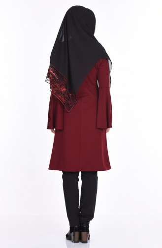 İspanyol Kol Tunik 4016-03 Bordo