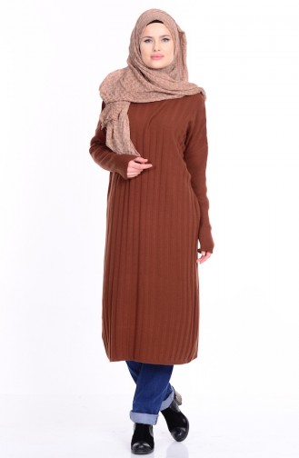 Triko Uzun Kazak 3874-03 Kahverengi