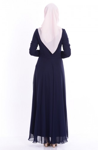 Navy Blue Hijab Dress 1749-01
