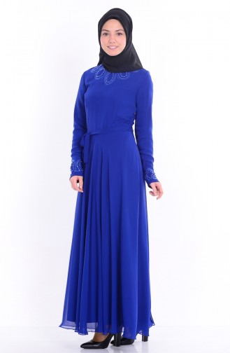 Saxe Hijab Dress 1749-07