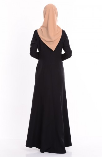 Schwarz Hijab Kleider 1722-04
