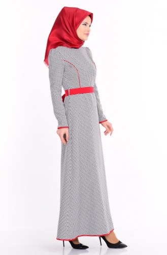 Red Hijab Dress 7070-01