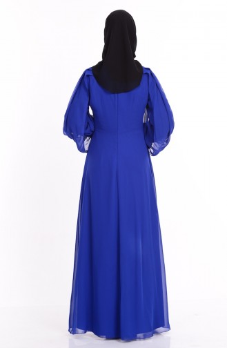Saxe Hijab Evening Dress 52553-02