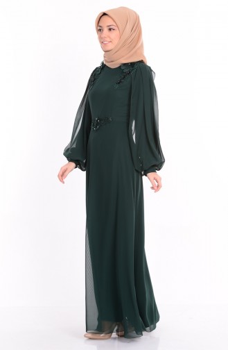Grün Hijab-Abendkleider 52553-04
