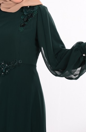 Green Hijab Evening Dress 52553-04