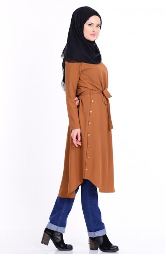 Düğmeli Tunik 3093-12 Camel