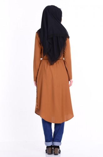 Düğmeli Tunik 3093-12 Camel