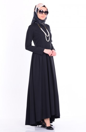 Schwarz Hijab Kleider 4110-05
