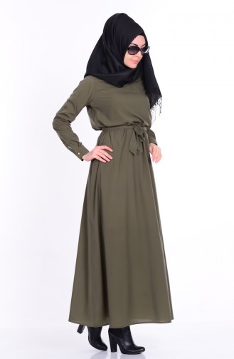 Khaki Hijab Dress 0101-01