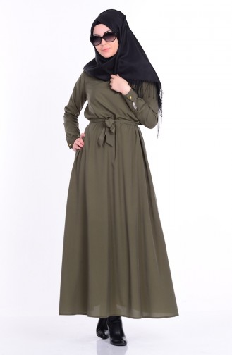 Khaki Hijab Dress 0101-01