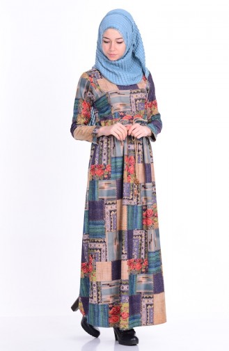 Dunkelblau Hijab Kleider 6113-02