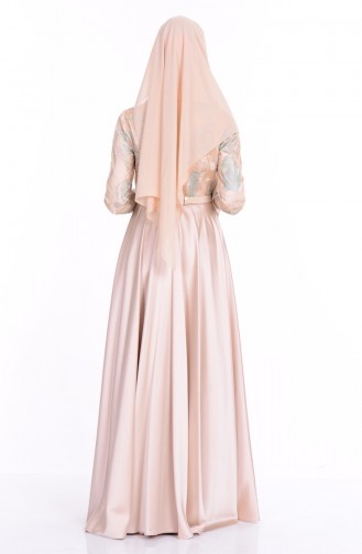 Beige Hijab-Abendkleider 6885-01