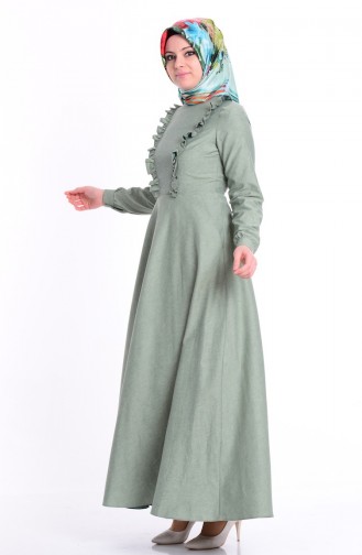 Light Green Hijab Dress 4117-01