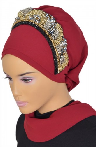 TURBAN PRET MOUSSELİNE-BORDEAUX HT-0010-7 0010-7