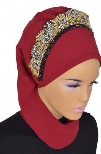 TURBAN PRET MOUSSELİNE-BORDEAUX HT-0010-7 0010-7