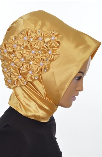 HAZIR SATEN TÜRBAN GOLD HT-0036-11