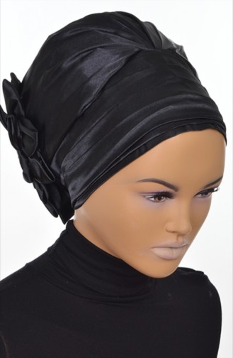 Schwarz Praktischer Turban 0038-19