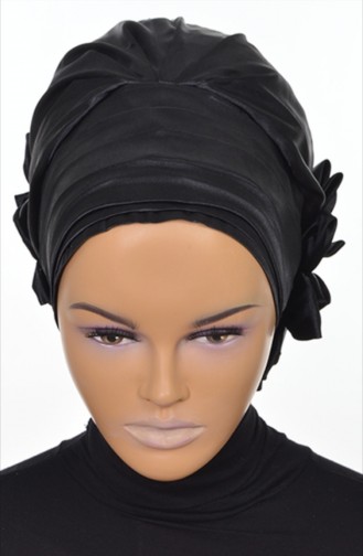 Schwarz Praktischer Turban 0038-19