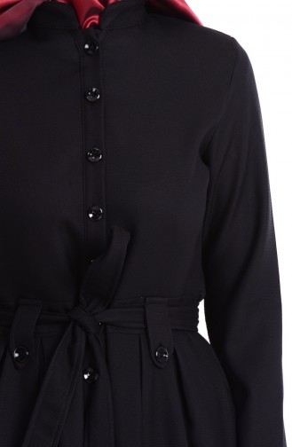 Buttoned Abaya 1049-01 Black 1049-01