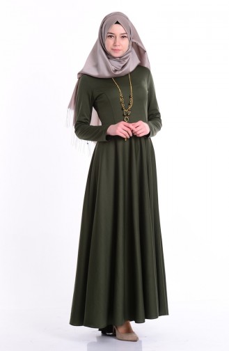 Khaki Hijab Kleider 4055-18