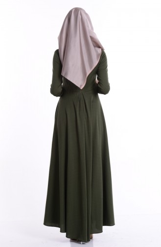 Khaki Hijab Dress 4055-18