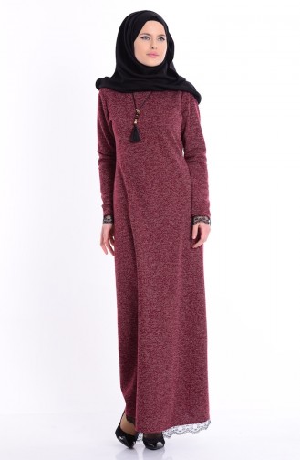 Claret Red Hijab Dress 2012-03