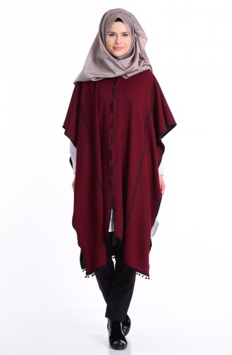 Claret Red Poncho 9188-01