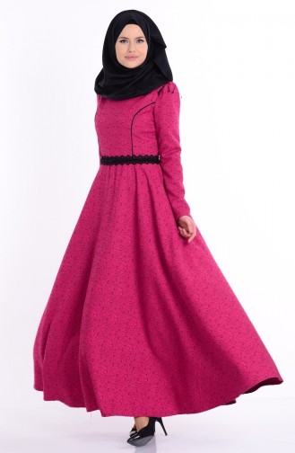 Fuchsia Hijab Dress 7060-02