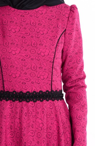 Fuchsia Hijab Dress 7060-02