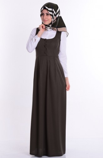 Khaki Hijab Kleider 2115-06