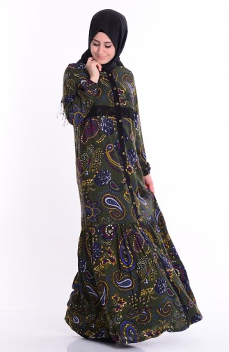 فستان أخضر حشيشي 0796-03