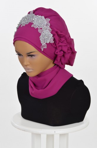 Fertige Kopftuch aus Chiffon-Fuchsia HT0006-1 0006-1