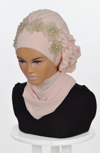 Beige Praktischer Turban 0006-5