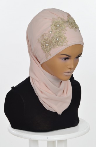 Beige Praktischer Turban 0006-5