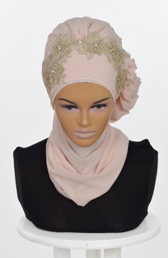 Beige Praktischer Turban 0006-5