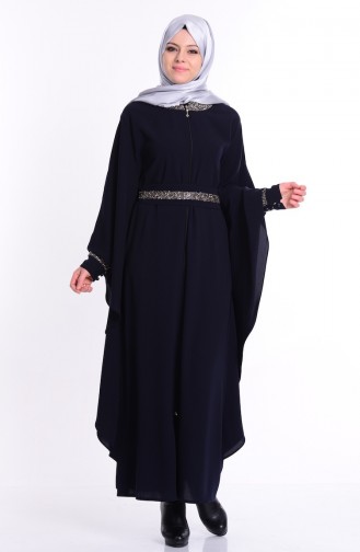 Navy Blue Abaya 7702-01