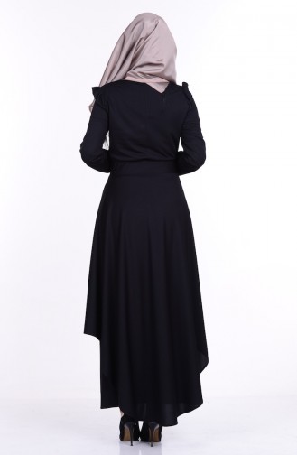 Schwarz Hijab Kleider 7244-04