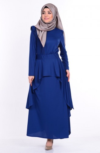 Indigo Hijab Dress 7244-05