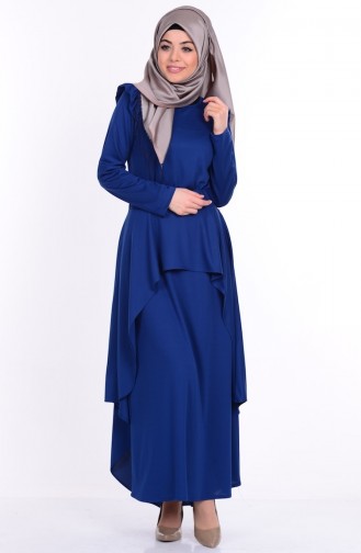 Indigo Hijab Dress 7244-05
