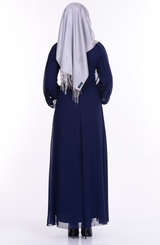Dunkelblau Hijab-Abendkleider 52553-06